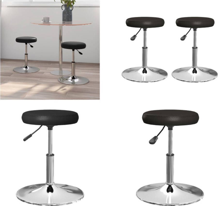 VidaXL -Eetkamerstoelen-2-st-kunstleer-zwart - Foto 2