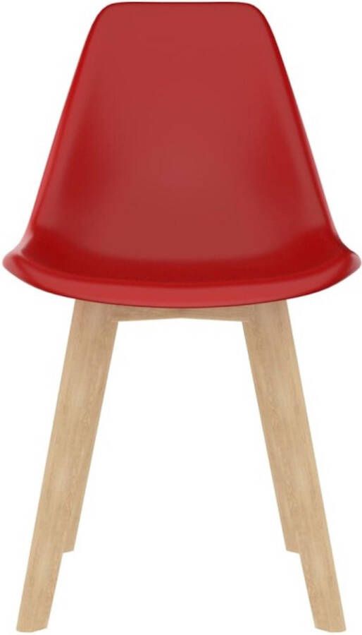 VIDAXL Eetkamerstoelen 2 st kunststof rood