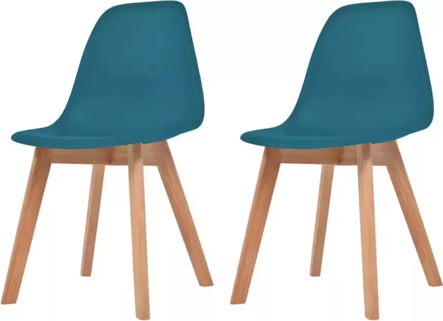 VidaXL -Eetkamerstoelen-2-st-kunststof-turquoise - Foto 2