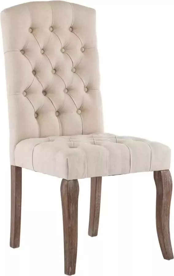 VidaXL -Eetkamerstoelen-2-st-linnen-look-stof-beige - Foto 3