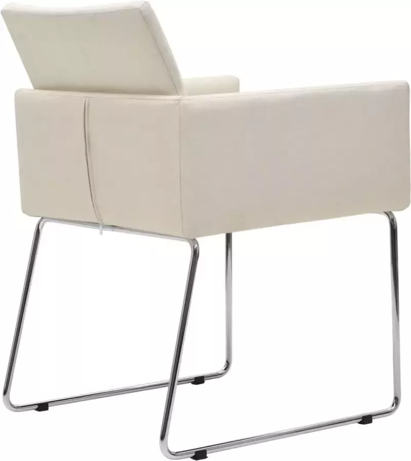 VidaXL -Eetkamerstoelen-2-st-linnen-look-stof-wit