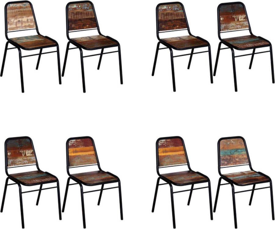 VidaXL Eetkamerstoelen 2 st massief gerecycled hout Eetstoel Eetstoelen Eetkamerstoel Eetkamerstoelen