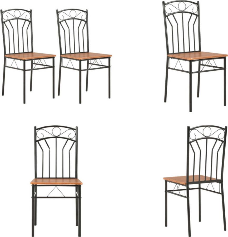 VidaXL -Eetkamerstoelen-2-st-MDF-bruin - Foto 1