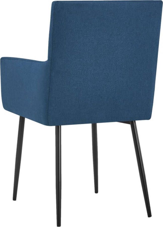 VidaXL Eetkamerstoelen 2 st met armleuningen stof blauw