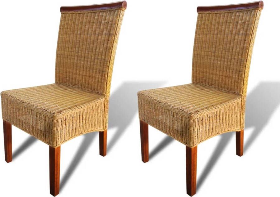 VidaXL -Eetkamerstoelen-2-st-natuurlijk-rattan-bruin