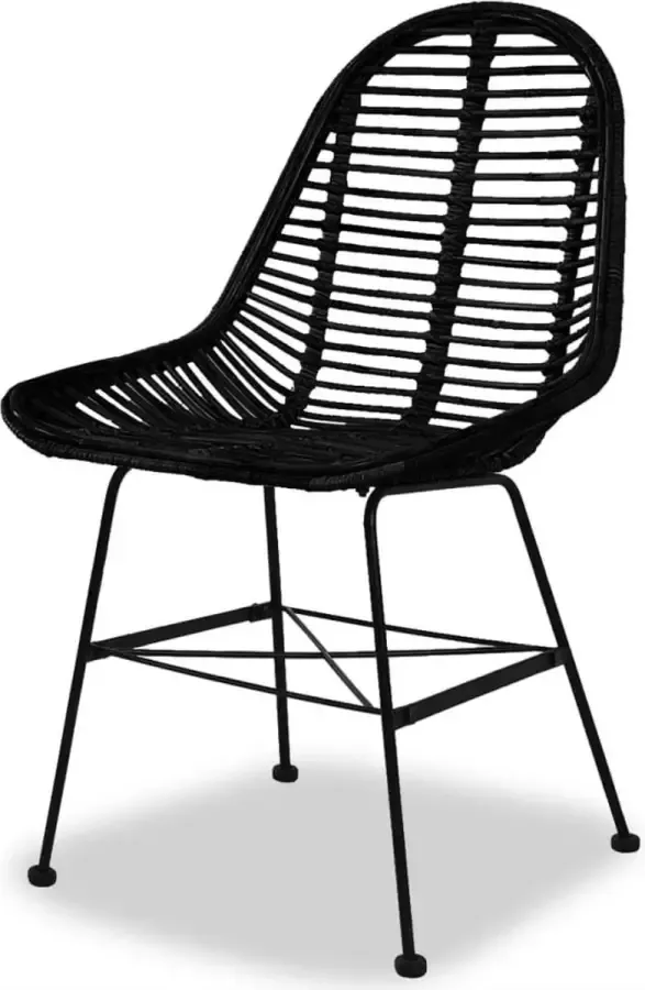 VidaXL -Eetkamerstoelen-2-st-natuurlijk-rattan-zwart