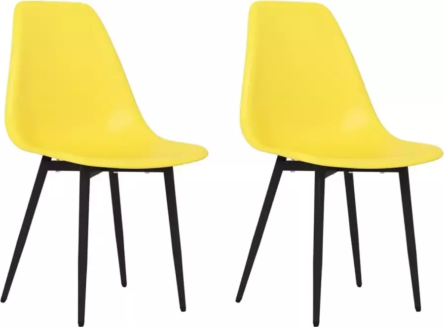 VidaXL Eetkamerstoelen 2 st PP geel - Foto 2