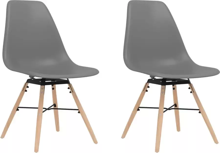 VidaXL -Eetkamerstoelen-2-st-PP-grijs - Foto 2
