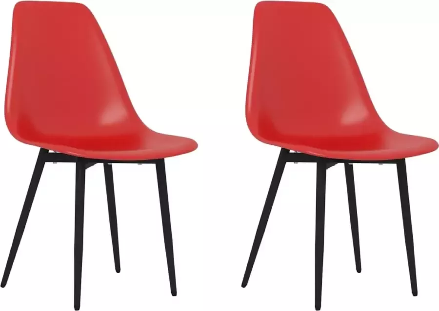 VIDAXL Eetkamerstoelen 2 st PP rood - Foto 2