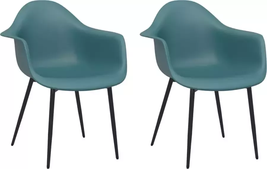 VidaXL Eetkamerstoelen 2 st PP turquoise