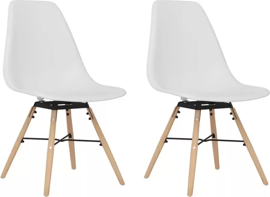 VidaXL Eetkamerstoelen 2 st PP wit - Foto 2