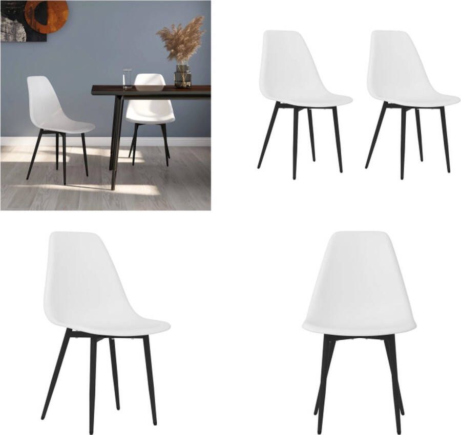 VidaXL -Eetkamerstoelen-2-st-PP-wit - Foto 2