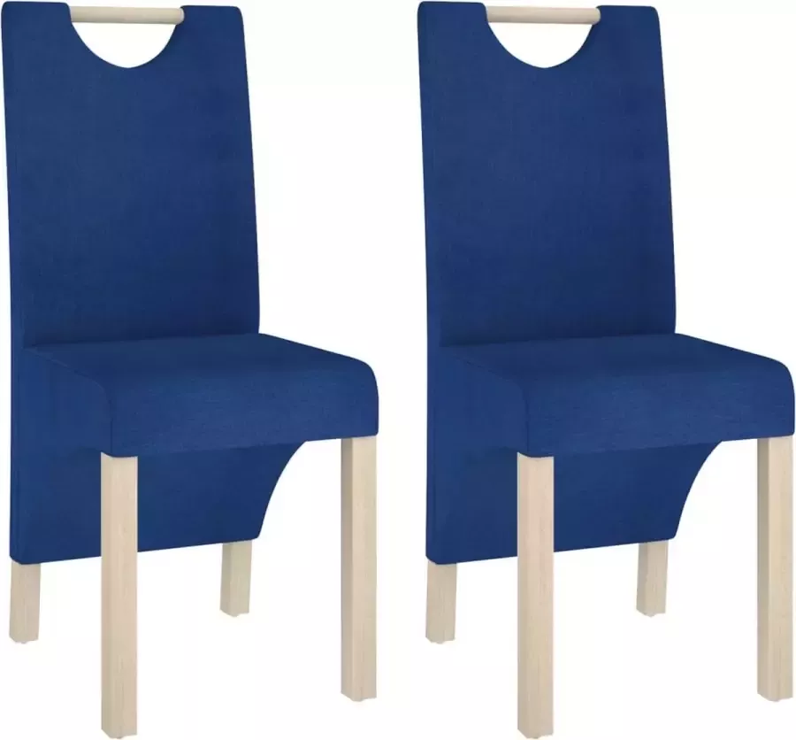 VidaXL -Eetkamerstoelen-2-st-stof-blauw - Foto 3
