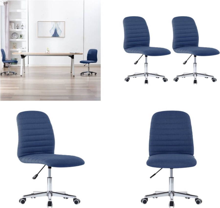 VidaXL -Eetkamerstoelen-2-st-stof-blauw - Foto 4