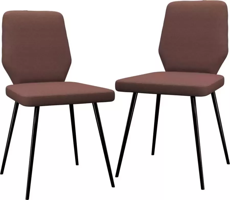 VidaXL Eetkamerstoelen 2 st stof bruin