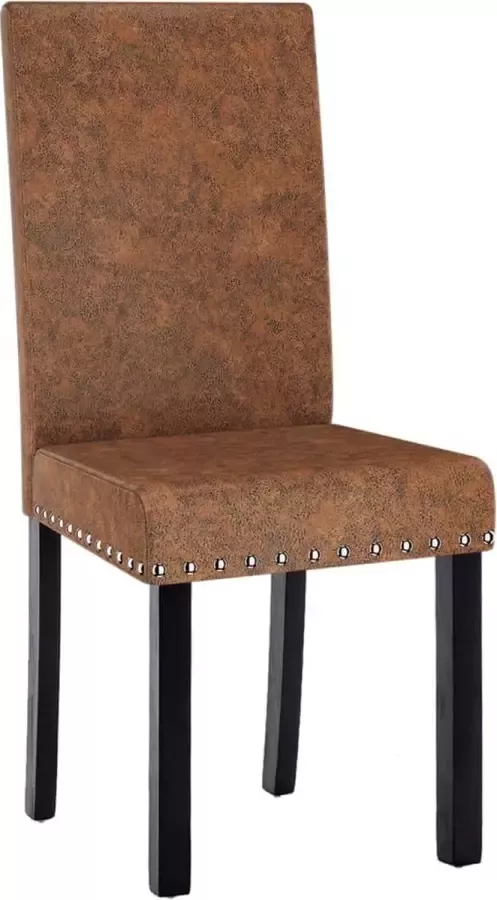 VidaXL Eetkamerstoelen 2 st stof bruin - Foto 2