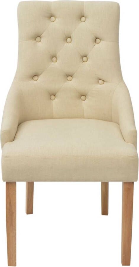 Vida XL vidaXL Eetkamerstoelen 2 st stof crÃ¨mekleurig-VXL-243637 - Foto 5