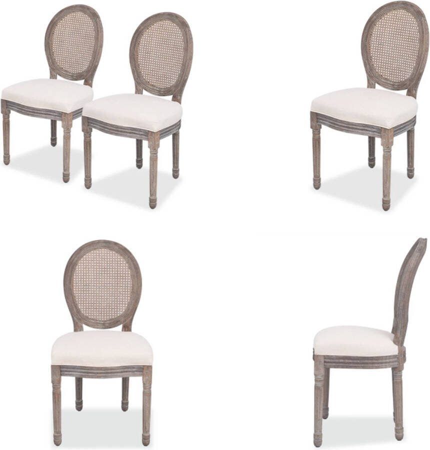Vida XL vidaXL Eetkamerstoelen 2 st stof crÃ¨mekleurig-VXL-243637 - Foto 3