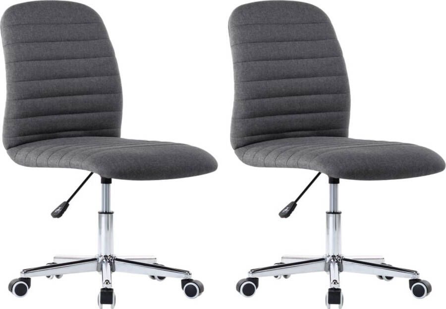 Vida XL vidaXL Eetkamerstoelen 2 st stof donkergrijs-VXL-243636 - Foto 5