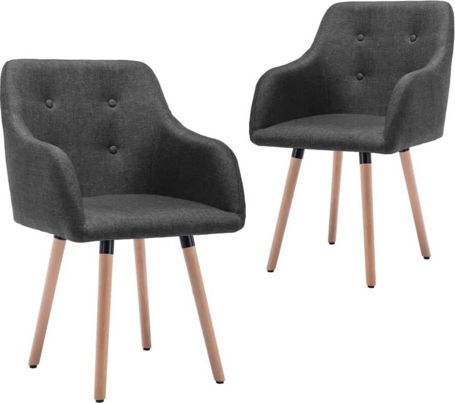 Vida XL vidaXL Eetkamerstoelen 2 st stof donkergrijs-VXL-243636 - Foto 2