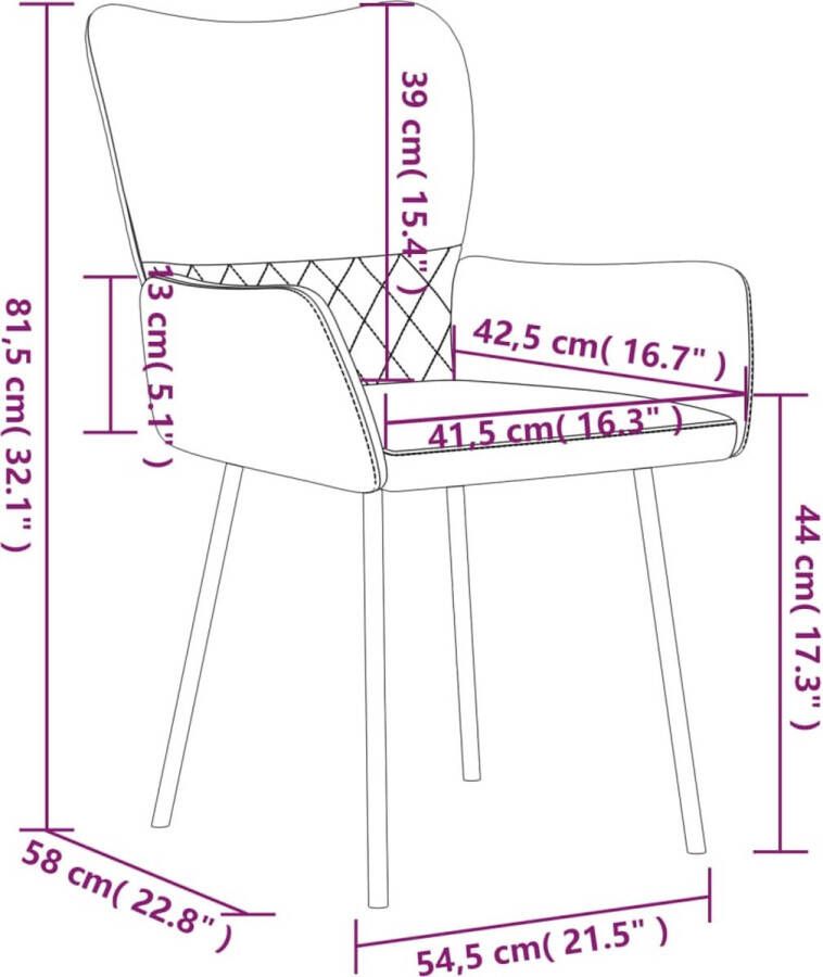 VidaXL -Eetkamerstoelen-2-st-stof-en-kunstleer-crèmekleurig - Foto 2