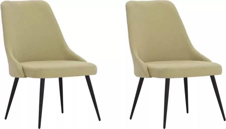 VIDAXL Eetkamerstoelen 2 st stof groen