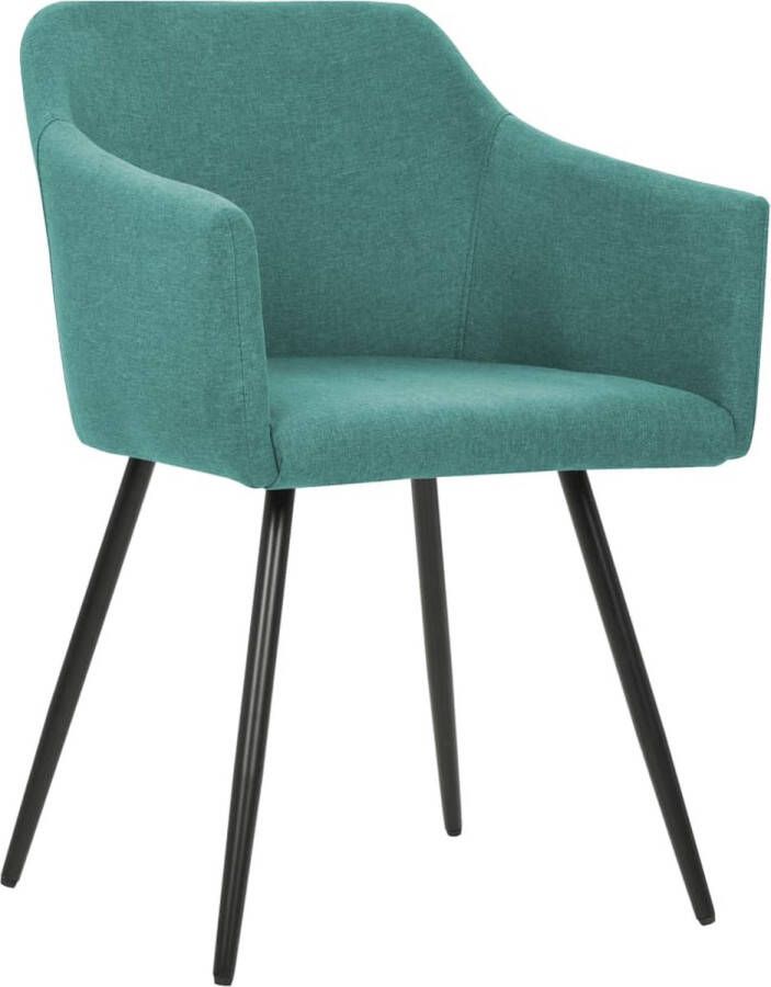 VidaXL Eetkamerstoelen 2 st stof groen - Foto 1