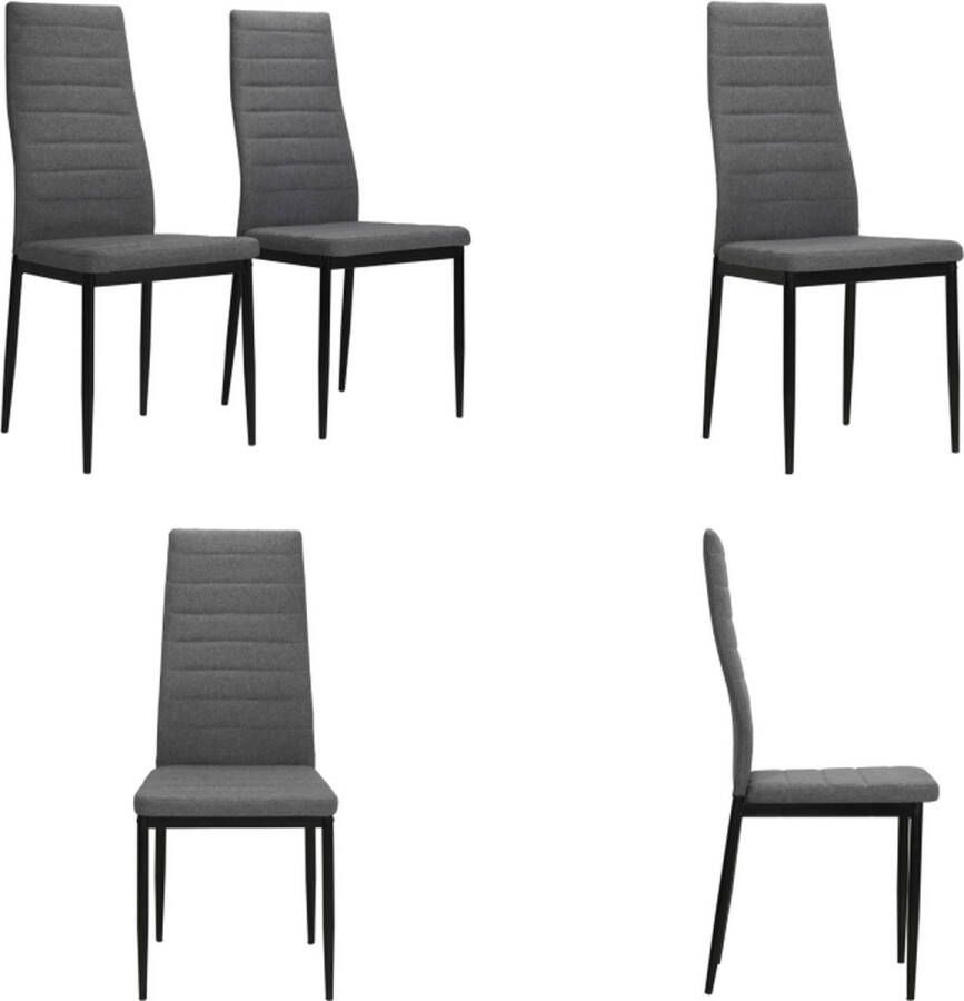 VidaXL Eetkamerstoelen 2 st stof lichtgrijs Eetkamerstoel Eetkamerstoelen Keukenstoelen Keukenstoel