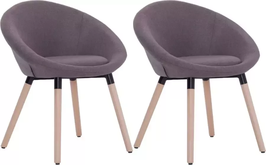 VidaXL Eetkamerstoelen 2 st stof taupe - Foto 1