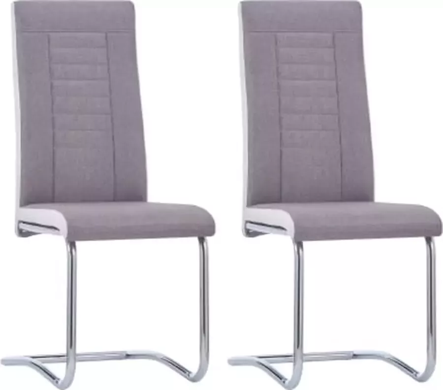 VidaXL Eetkamerstoelen 2 st stof taupe - Foto 2