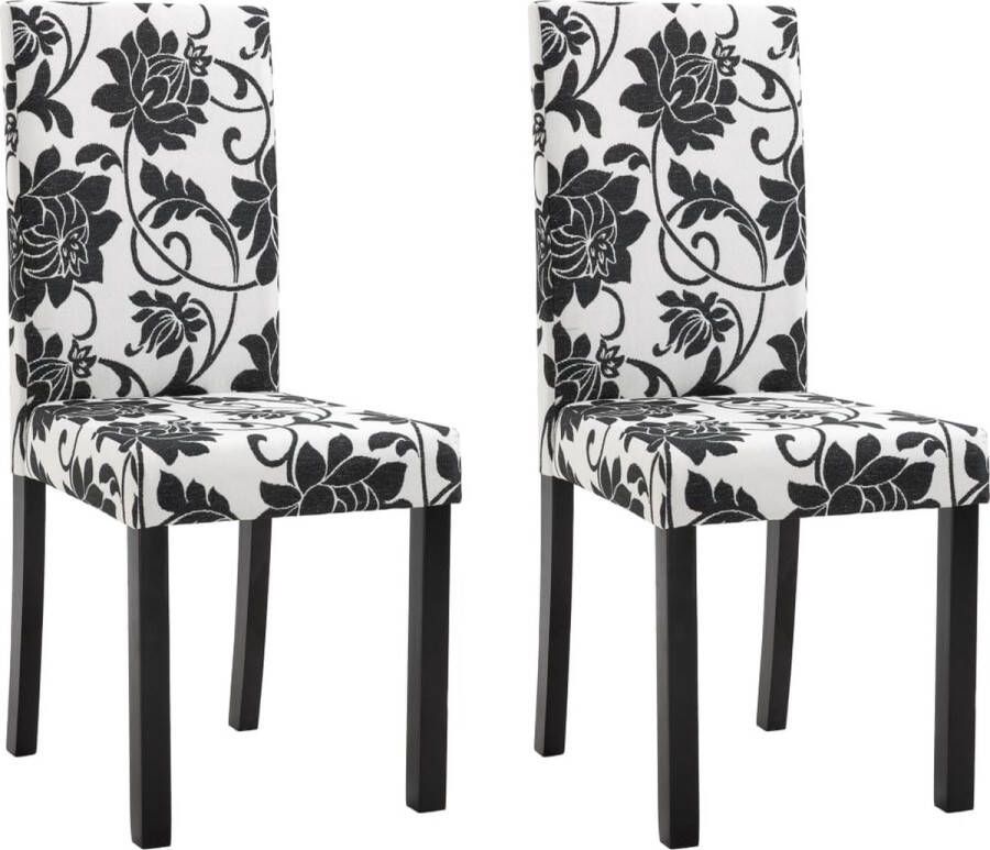 VidaXL Eetkamerstoelen 2 st stof zwart