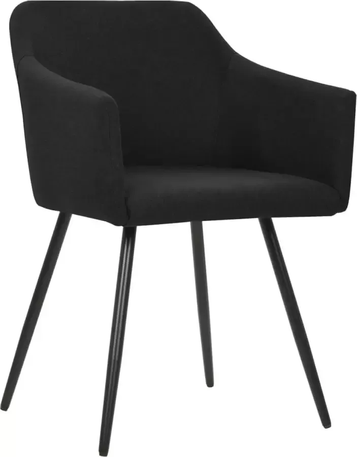 VidaXL Eetkamerstoelen 2 st stof zwart
