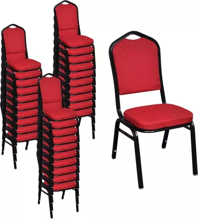 VidaXL -Eetkamerstoelen-30-st-stof-rood - Foto 4