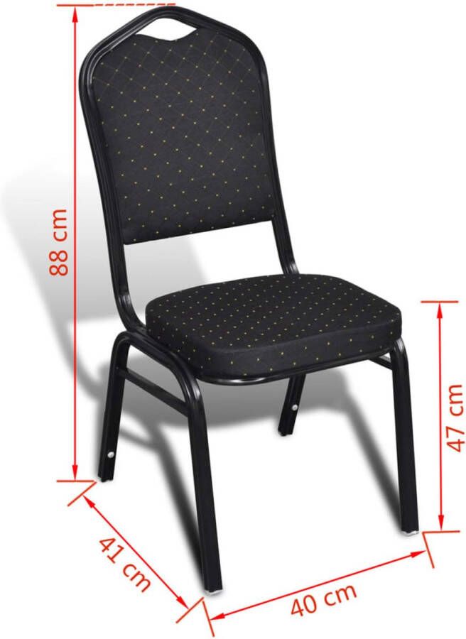 VidaXL -Eetkamerstoelen-30-st-stof-zwart