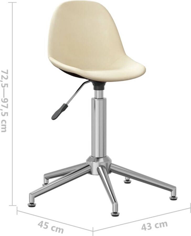 VidaXL -Eetkamerstoelen-4-st-draaibaar-stof-crèmekleurig - Foto 2