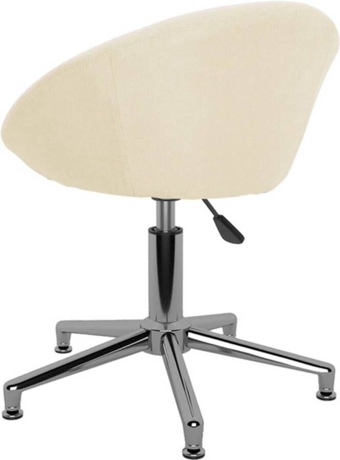 VidaXL Eetkamerstoelen 4 st draaibaar stof crèmekleurig