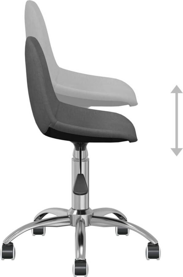 VidaXL -Eetkamerstoelen-4-st-draaibaar-stof-donkergrijs - Foto 2