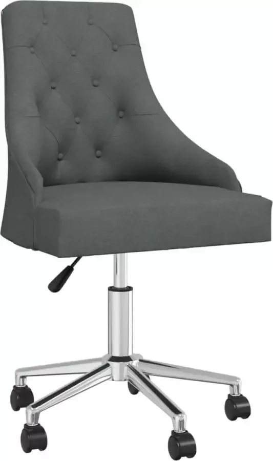 VidaXL -Eetkamerstoelen-4-st-draaibaar-stof-donkergrijs