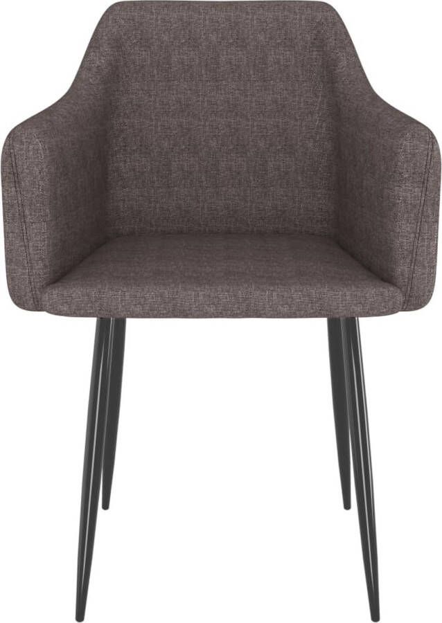 VidaXL Eetkamerstoelen 4 st draaibaar stof taupe - Foto 2