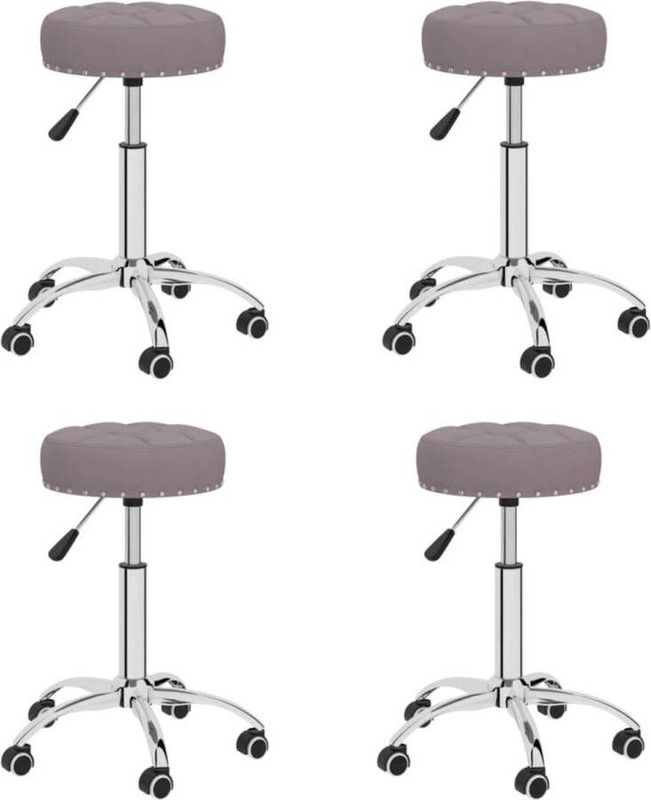 VidaXL Eetkamerstoelen 4 st draaibaar stof taupe