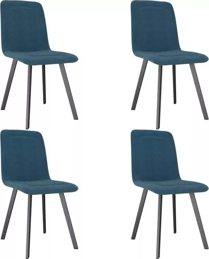 VidaXL Eetkamerstoelen 4 st fluweel blauw