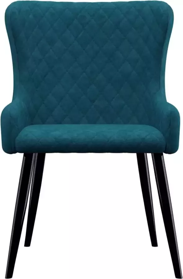 VidaXL Eetkamerstoelen 4 st fluweel blauw - Foto 1