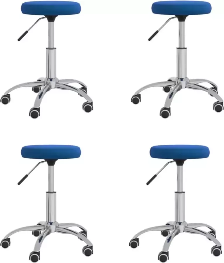 VidaXL Eetkamerstoelen 4 st fluweel blauw - Foto 1