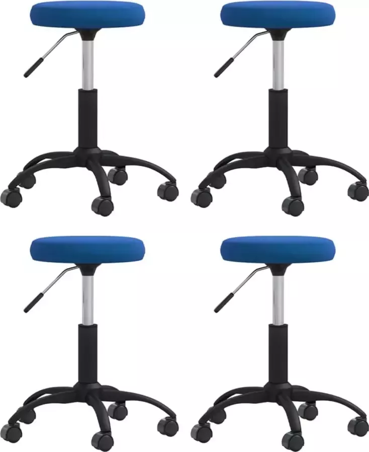 VidaXL Eetkamerstoelen 4 st fluweel blauw - Foto 2