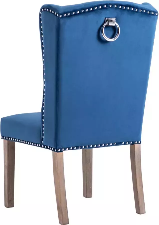 VidaXL -Eetkamerstoelen-4-st-fluweel-blauw - Foto 4