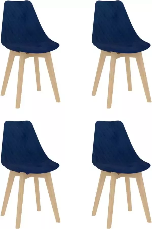 VIDAXL Eetkamerstoelen 4 st fluweel blauw