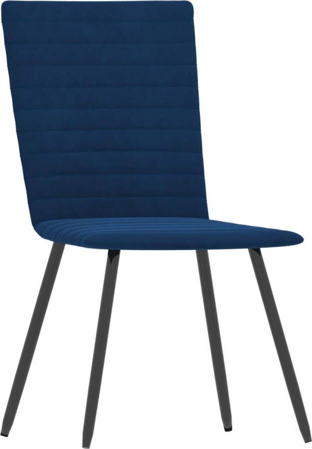 VIDAXL Eetkamerstoelen 4 st fluweel blauw - Foto 2