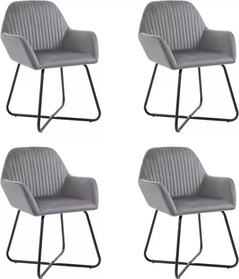 Vida XL Eetkamerstoelen 4 st fluweel grijs SKU: V277009