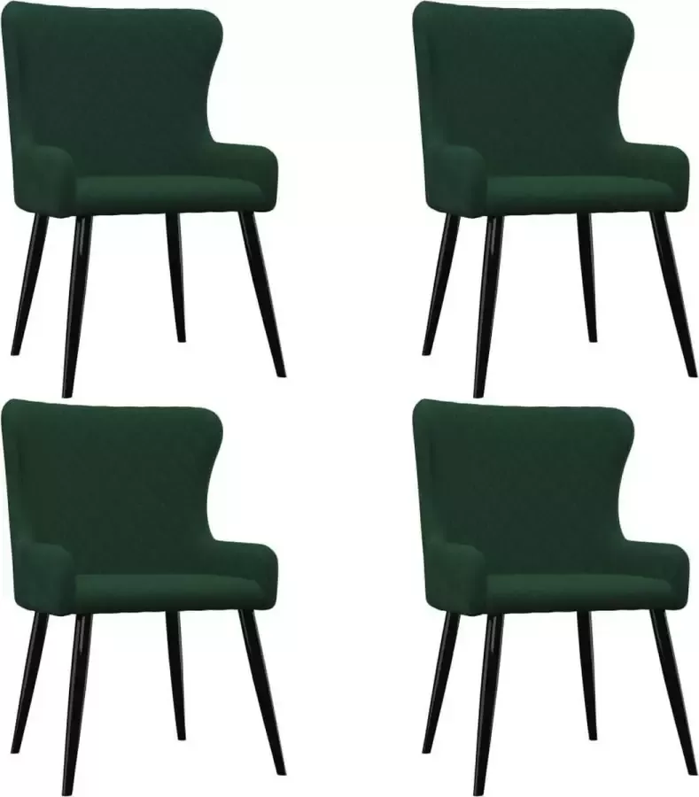 VidaXL -Eetkamerstoelen-4-st-fluweel-groen