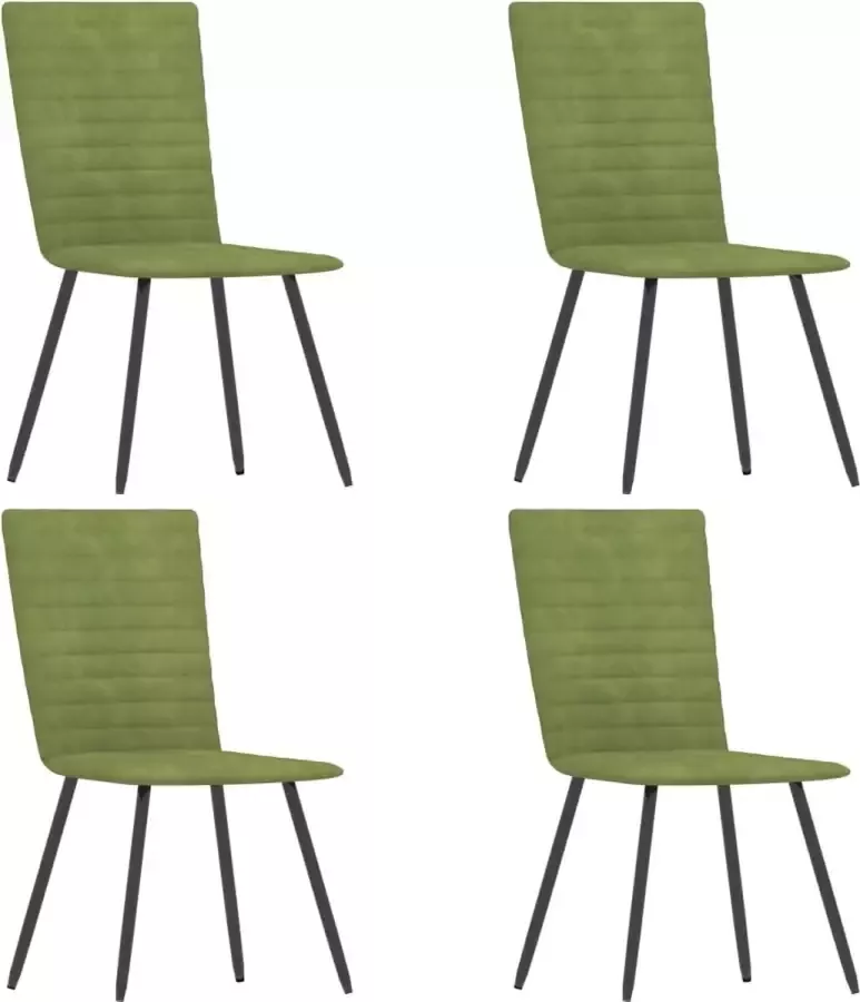 VidaXL Eetkamerstoelen 4 st fluweel groen